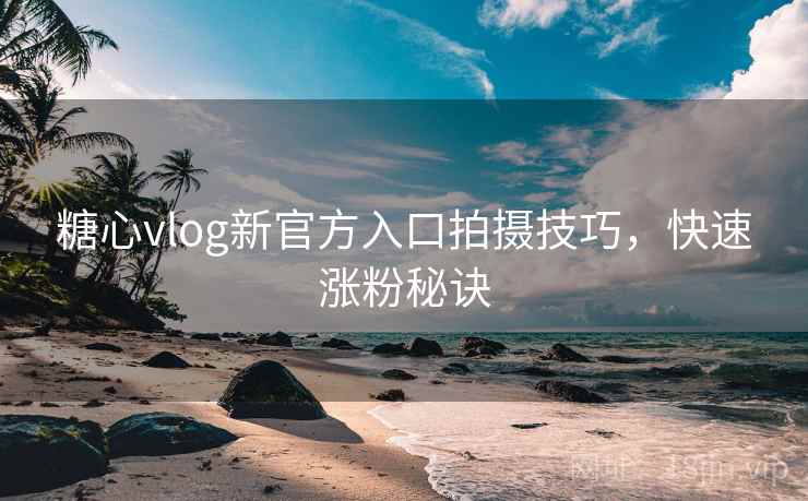 糖心vlog新官方入口拍摄技巧，快速涨粉秘诀